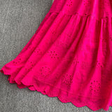 Rochie brodata Embrys cu maneci scurte