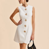 Rochie Katty mini cu nasturi metalici