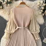 Rochie Orsa crem- cu pliuri - curea inclusa