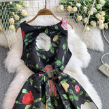 Rochie midi Ivanna cu imprimeu floral, usor evazata