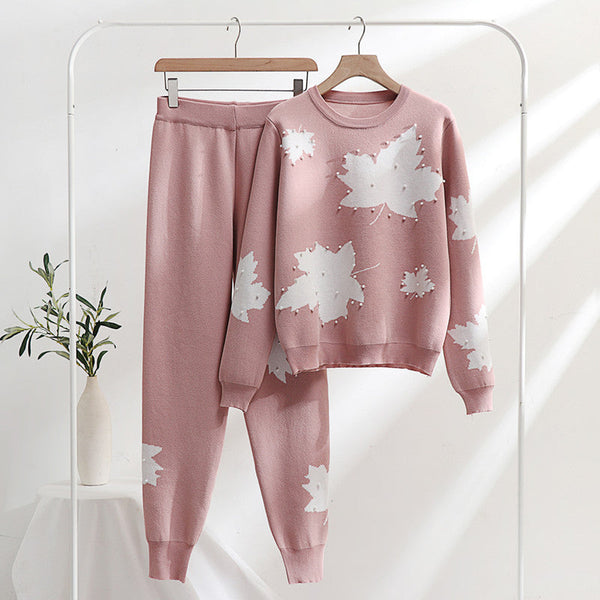 Set Hava roz compus din hanorac si pantaloni
