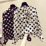 Bluza Jamma neagra cu imprimeu buline si nod