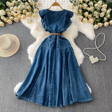 Rochie Denima din denim, curea inclusa