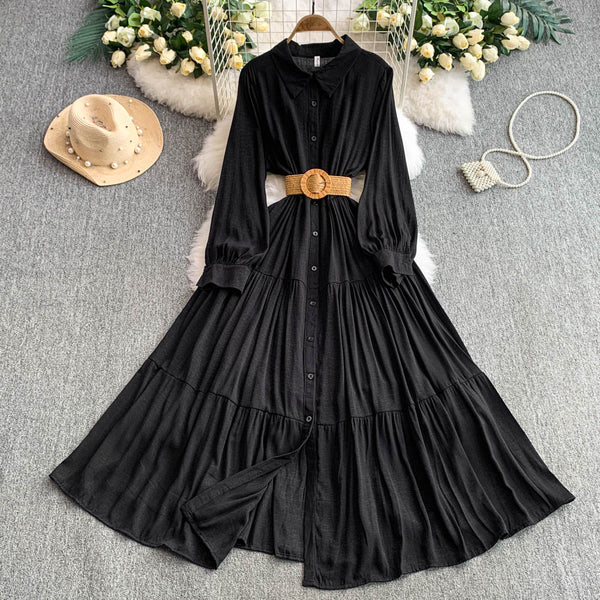 Rochie Rava cu maneci tip clopot si curea inclusa