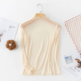 Bluza Cally din tul cu imprimeu buline