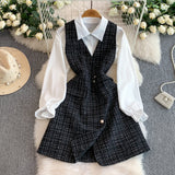 Set din tweed Anita - compus din camasa si rochie