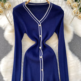 Rochie Aivora din tricot cu decolteu in V