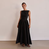 Rochie Aby cu decolteu barcuta si croi in A