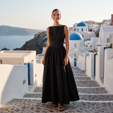 Rochie Aby cu decolteu barcuta si croi in A