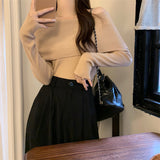 Bluza Unnoa din tricot cu decolteu barcuta cu umeri goi