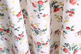 Rochie Danisha alba cu imprimeu floral, decolteu patrat si maneci scurte, bufante