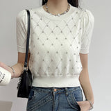 Tricou Sophia alb cu accesorizat cu pietre