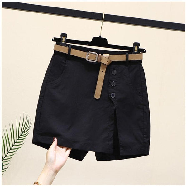 Fusta pantalon Henrietta neagra din bumbac