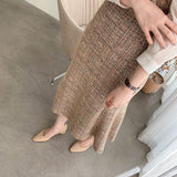 Rochie Sanda maro din tweed