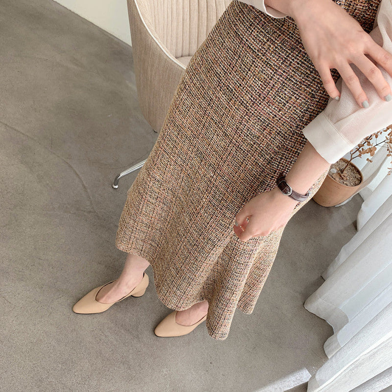 Rochie Sanda maro din tweed