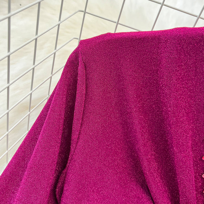 Rochie Mirabela violet accesorizata cu sclipici si cristale
