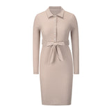 Rochie Monille crem din tricot cu nasturi tip capse si cordon accesorizat