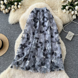 Fusta Aylin din tulle, cu flori 3D