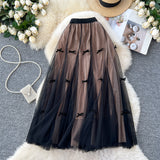 Fusta midi Aramis din tulle cu fundite