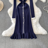 Rochie Aivora din tricot cu decolteu in V