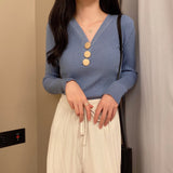 Bluza Helora cu decolteu in V si nasturi decorativi