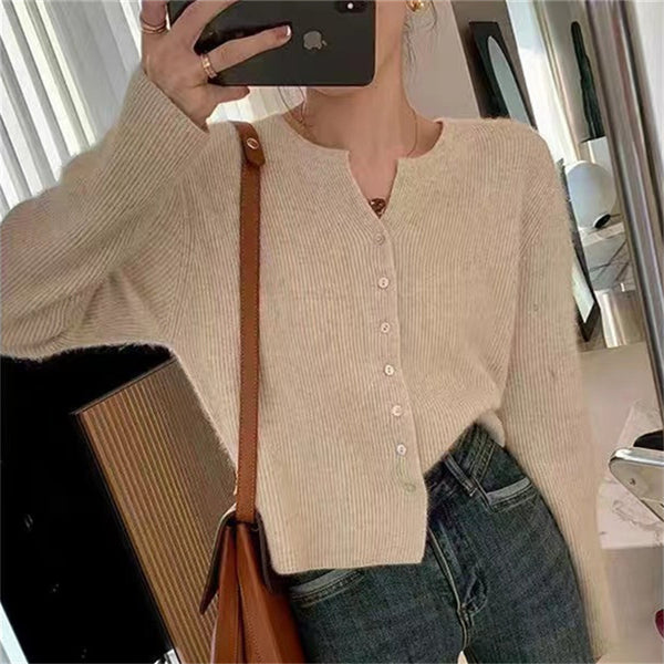 Jerseu Kallio crem din tricot