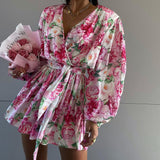 Salopeta Azaella roz scurta tip rochie