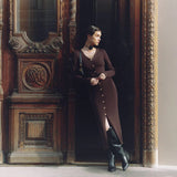 Rochie Carisia cu nasturi aurii si curea inclusa