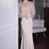 Rochie Havilah de eveniment cu maneci bufante si decolteu accesorizat cu perle