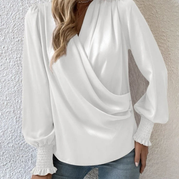 Bluza Roice alba cu decolteu petrecut