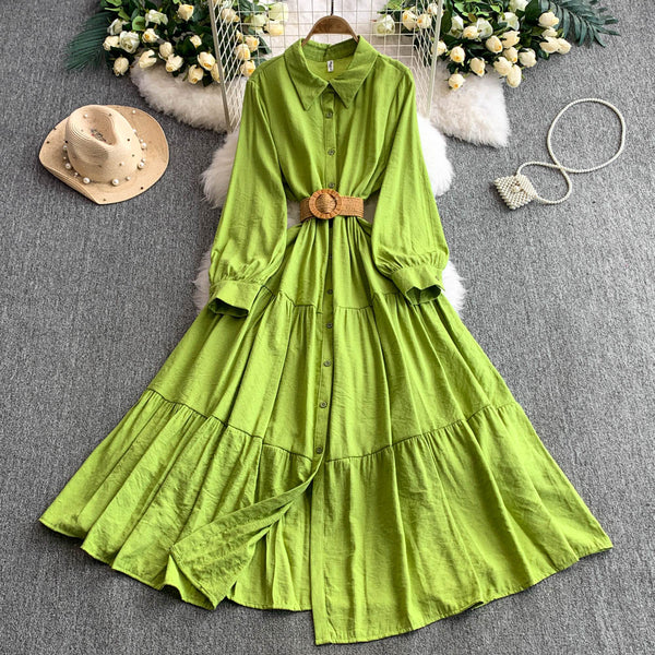 Rochie Rava cu maneci tip clopot si curea inclusa
