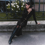 Rochie Carisia cu nasturi aurii si curea inclusa