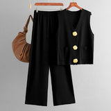 Set Aurra din tricot, compus din vesta si pantalon
