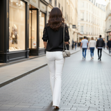 Camasa Trielle neagra cu maneci scurte si dantela brodata