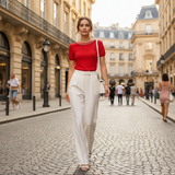 Tricou Zalys cu guler rotund decorat cu perle