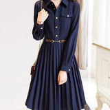 Rochie Cecy cu pliuri si nasturi functionali