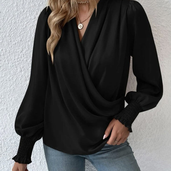 Bluza Roice neagra cu decolteu petrecut