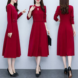 Rochie Fortune rosie accesorizata cu nasturi si curea