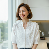 Bluza Ressy cu insertii din dantela brodata
