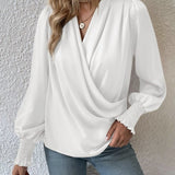 Bluza Roice alba cu decolteu petrecut