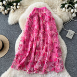 Fusta Aylin din tulle, cu flori 3D