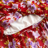 Rochie Monda, imprimeu floral si bretele subtiri