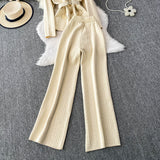 Compleu Emyra din tricot compus din jerseu si pantaloni