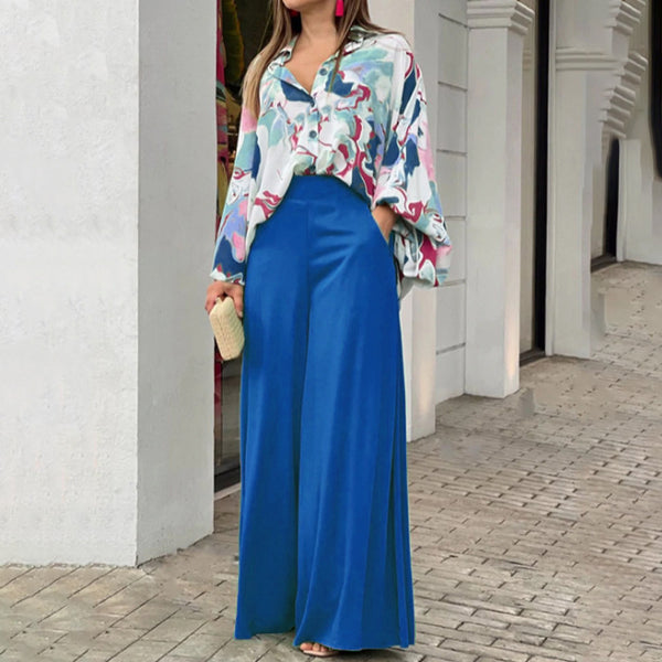 Set Lanny albastru compus din pantaloni si camasa