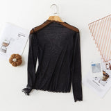 Bluza Cally din tul cu imprimeu buline