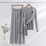 Set Mandinga gri compus din pantaloni si bluza