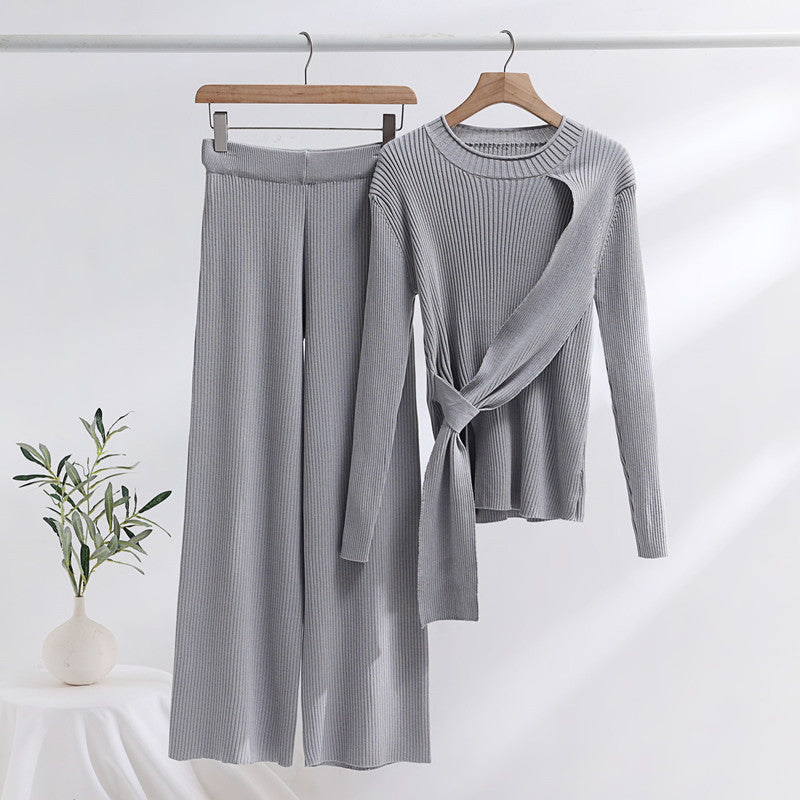 Set Mandinga gri compus din pantaloni si bluza