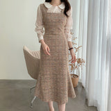 Rochie Sanda maro din tweed