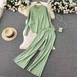 Set Kay verde compus din doua piese din tricot