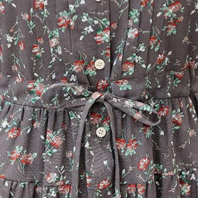 Rochie Alice cu imprimeu floral si guler tip camasa